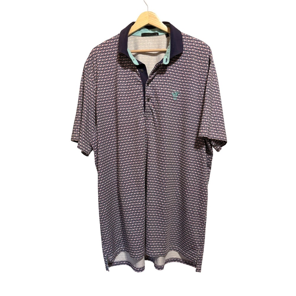 Greyson Mens XL Polo Shirt Myopia Hunt Club 1887 Golf Performance Geometric
